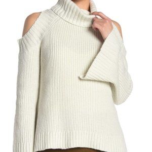 J.O.A. Cold Shoulder Bell Sleeve Sweater